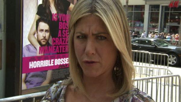 Jennifer Aniston talks to OnTheRedCarpet.com about her experience putting her hands and feet into cement at a Hollywood ceremony on July 7, 2011.