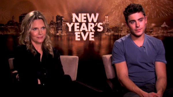 Zac Efron and Michelle Pfieffer talk to OnTheRedCarpet.com in a press junket for 'New Year's Eve.'
