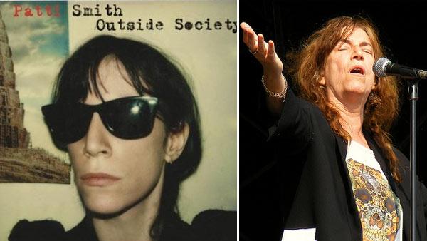 Patti Smith appears on the cover of her 2011 album 'Outside Society.' / Patti Smith performs at the Hop Farm Music Festival in the UK on July 2, 2011.