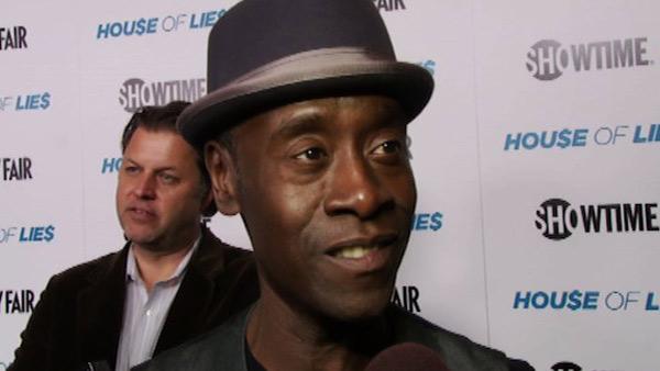 Don Cheadle talks to OnTheRedCarpet.com at the premiere of the Showtime series 'House of Lies' in Los Angeles on Jan. 4, 2012.