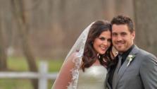 Singer Hillary Scott from Lady Antebellum and husband Chris Tyrrell appear in a scene from their wedding announcement video posted on January 8 on ladyantebellum.com. - Provided courtesy of LadyAntebellum.com