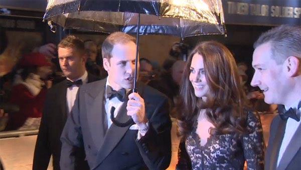Prince William appears to reject an umbrella, as his wife Kate accepts one on the red carpet of the UK premiere of War Horse in London on Sunday, Jan. 8, 2012. - Provided courtesy of DreamWorks SKG Prince William appears to reject an umbrella, as his wife Kate accepts one on the red carpet of the UK premiere of War Horse in London on Sunday, Jan. 8, 2012. - Provided courtesy of DreamWorks SKG