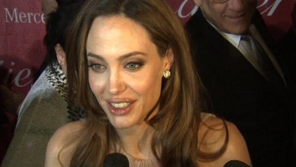 Angelina Jolie talks to OnTheRedCarpet.com at the Palm Springs International Film Festival on Jan. 7, 2012.