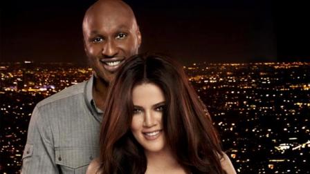 Television personality Khloe Kardashian and husband Lamar Odom appear in a promotional photo for their series Khloe & Lamar.