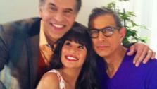 Lea Michele, Brian Stokes Goldblum and Brian Stokes Mitchell appear in a photo posted on the actress official Twitter page on January 19, 2012. - Provided courtesy of Twitter.com/MsLeaMichele