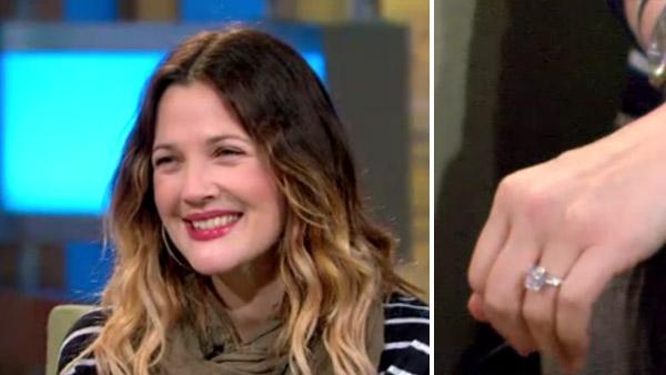 Drew Barrymore shows off her engagement ring, given to her by fiance Will Kopelman, on ABCs Good Morning America on Jan. 25, 2012. - Provided courtesy of ABC Drew Barrymore shows off her engagement ring, given to her by fiance Will Kopelman, on ABCs Good Morning America on Jan. 25, 2012. - Provided courtesy of ABC