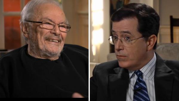 Stephen Colbert and Maurice Sendak appear in a still from the Comedy Central show, The Colbert Report. - Provided courtesy of Photo courtesy of Comedy Central Stephen Colbert and Maurice Sendak appear in a still from the Comedy Central show, The Colbert Report. - Provided courtesy of Photo courtesy of Comedy Central