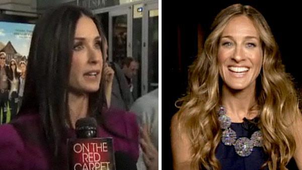 Demi Moore talks to OnTheRedCarpet.com at the premiere of the film The Joneses in April 2010. / Sarah Jessica Parker talks to OnTheRedCarpet.com about I Dont Know How She Does It in September 2011. - Provided courtesy of OTRC Demi Moore talks to OnTheRedCarpet.com at the premiere of the film The Joneses in April 2010. / Sarah Jessica Parker talks to OnTheRedCarpet.com about I Dont Know How She Does It in September 2011. - Provided courtesy of OTRC