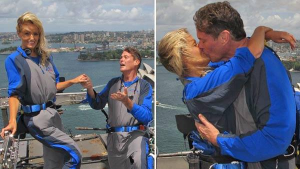 David Hasselhoff and Hayley Roberts appear in photos posted on the actors Twitter page on January 30, 2012. - Provided courtesy of Twitter.com/DavidHasselhoff David Hasselhoff and Hayley Roberts appear in photos posted on the actors Twitter page on January 30, 2012. - Provided courtesy of Twitter.com/DavidHasselhoff