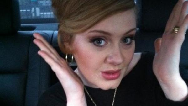 Adele appears in a photo posted on her Twitter page on Dec. 21, 2011. - Provided courtesy of twitter.com/OfficialAdele/status/149480183760556035/photo/1 Adele appears in a photo posted on her Twitter page on Dec. 21, 2011. - Provided courtesy of twitter.com/OfficialAdele/status/149480183760556035/photo/1