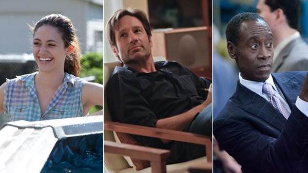 David Duchovny appears in a scene from his Showtime series, Californication. / Emmy Rossum appears in a scene from his Showtime series, Shameless. / Don Cheadle appears in a scene from his Showtime series, House of Lies. - Provided courtesy of Showtime David Duchovny appears in a scene from his Showtime series, Californication. / Emmy Rossum appears in a scene from his Showtime series, Shameless. / Don Cheadle appears in a scene from his Showtime series, House of Lies. - Provided courtesy of Showtime