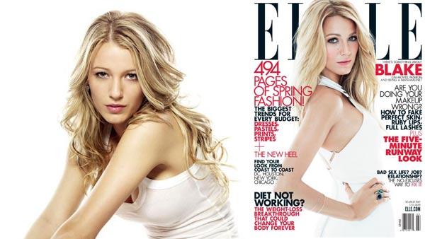 Blake Lively appears in a promotional photo for Gossip Girl. / Blake Lively appears on the March 2012 cover of Elle magazine. - Provided courtesy of The CW / Elle magazine Blake Lively appears in a promotional photo for Gossip Girl. / Blake Lively appears on the March 2012 cover of Elle magazine. - Provided courtesy of The CW / Elle magazine