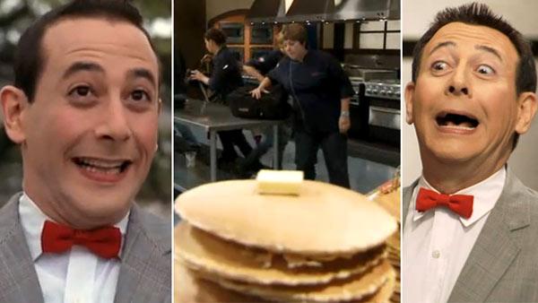 Pee-wee Herman, played by Paul Reubens, appears in a scene from the 1985 movie Pee-wees Big Adventure. / Pee-wee Herman, played by Paul Reubens, appears on the Bravo show Top Chef on an episode that aired on Feb. 1, 2012. - Provided courtesy of Warner Bros. Pictures / Bravo / NBC Universal Pee-wee Herman, played by Paul Reubens, appears in a scene from the 1985 movie Pee-wees Big Adventure. / Pee-wee Herman, played by Paul Reubens, appears on the Bravo show Top Chef on an episode that aired on Feb. 1, 2012. - Provided courtesy of Warner Bros. Pictures / Bravo / NBC Universal