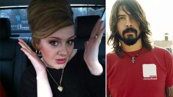 Dave Grohl appears in an undated photo from the Foo Fighters official Facebook page, Facebook.com/foofighters. / Adele appears in a photo posted on her Twitter page on Dec. 21, 2011. - Provided courtesy of OTRC / Facebook.com/foofighters / twitter.com/OfficialAdele/status/149480183760556035/photo/1 / twitter.com/OfficialAdele/status/157549424854302720 Dave Grohl appears in an undated photo from the Foo Fighters official Facebook page, Facebook.com/foofighters. / Adele appears in a photo posted on her Twitter page on Dec. 21, 2011. - Provided courtesy of OTRC / Facebook.com/foofighters / twitter.com/OfficialAdele/status/149480183760556035/photo/1 / twitter.com/OfficialAdele/status/157549424854302720