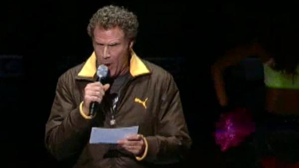 Will Ferrell appears at a New Orleans Hornets and the Chicago Bulls basketball game on February 8, 2012. - Provided courtesy of NBA Will Ferrell appears at a New Orleans Hornets and the Chicago Bulls basketball game on February 8, 2012. - Provided courtesy of NBA