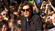 Paul McCartney thanked his fellow members of the Beatles at his Hollywood Walk of Fame acceptance speech on Feb. 9, 2012. - Provided courtesy of OTRC