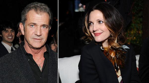 Mel Gibson and Drew Barrymore appear at the launch party for H and Ms Marni collection in Los Angeles on Feb. 17, 2012. She is wearing an outfit from the fashion line. - Provided courtesy of H and M / Marni