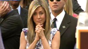 Jennifer Aniston looks at the crowd before receiving a star on the Hollywood Walk of Fame on Feb. 22, 2012. - Provided courtesy of OTRC
