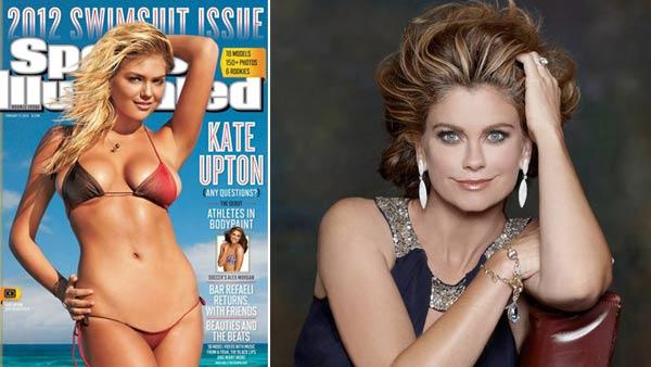 Kate Upton appears on the cover of Sports Illustrateds 2012 Swimsuit Issue. / Kathy Ireland appears in a photo from her official Facebook page posted in September 2010. - Provided courtesy of Si.com/Swimsuit / Walter Iooss Jr. / Sports Illustrated / facebook.com/kathyirelandWorldwide