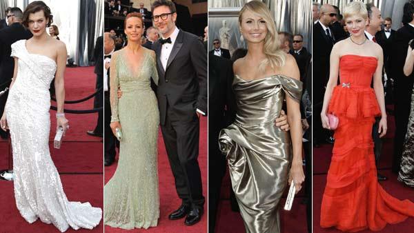Milla Jovovich, Berenice Bejo, STACY KEIBLER and Michelle Williams 2012 Oscar ...