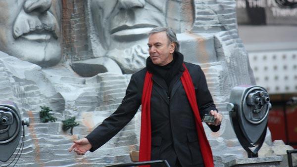 Neil Diamond appears on Mount Rushmore's American Pride Float during the Macy's Thanksgiving Day Parade on No. 24, 2011.