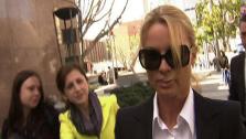 Nicollette Sheridan, formerly of Desperate Housewives, walks into court to testify in her wrongful termination case on March 1, 2012. - Provided courtesy of OTRC