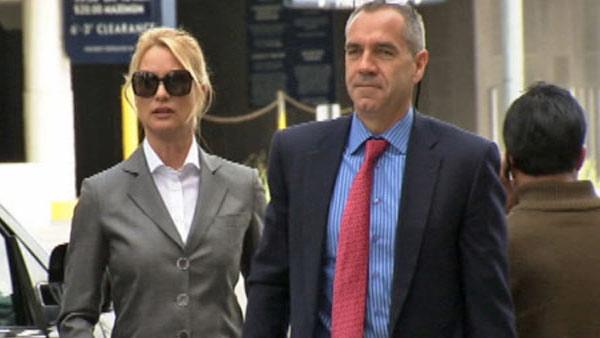 Nicollette Sheridan arrives at a Los Angeles court for her 'Desperate Housewives' wrongful termination case on March 5, 2012.