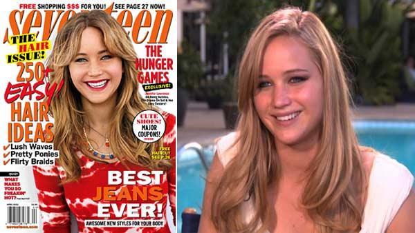 Jessica Lawrence appears on the March 2012 cover of Seventeen magazine. / Jennifer Lawrence in a February 7, 2011 interview with OTRC. - Provided courtesy of OTRC / Seventeen magazine / OTRC Jessica Lawrence appears on the March 2012 cover of Seventeen magazine. / Jennifer Lawrence in a February 7, 2011 interview with OTRC. - Provided courtesy of OTRC / Seventeen magazine / OTRC