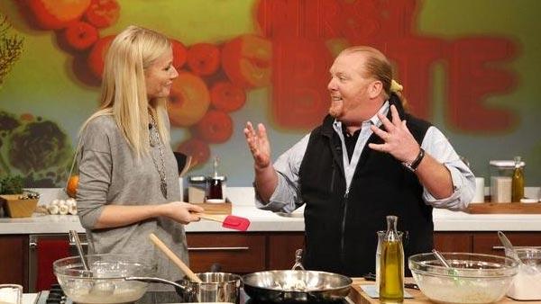 Mario Batali appears with Gwyneth Paltrow on a March 2, 2012 episode of the ABC show The Chew. - Provided courtesy of ABC / Heidi Gutman Mario Batali appears with Gwyneth Paltrow on a March 2, 2012 episode of the ABC show The Chew. - Provided courtesy of ABC / Heidi Gutman