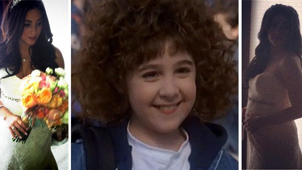 Right and left: Alisan Porter appears in photos posted on her Twitter page following her March 10, 2012 wedding. / Center: Alisan Porter appears in a scene from the 1991 movie 'Curly Sue.'