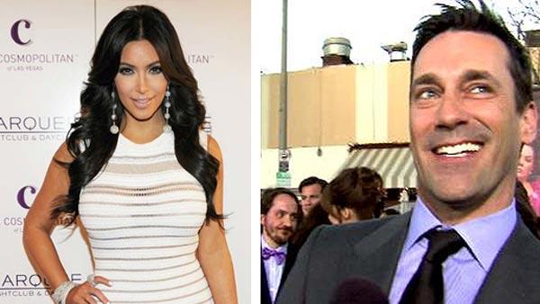 Kim Kardashian arrives at her birthday party at Marquee Nightclub at the Cosmopolitan in CityCenter on October 22, 2011 in Las Vegas, Nevada. / Jon Hamm talks to OnTheRedCarpet.com at the April 2011 premiere of the movie Bridesmaids. - Provided courtesy of OTRC / WireImage / Denise Truscello Kim Kardashian arrives at her birthday party at Marquee Nightclub at the Cosmopolitan in CityCenter on October 22, 2011 in Las Vegas, Nevada. / Jon Hamm talks to OnTheRedCarpet.com at the April 2011 premiere of the movie Bridesmaids. - Provided courtesy of OTRC / WireImage / Denise Truscello