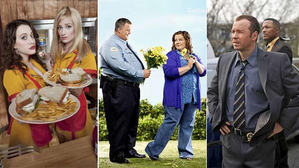 Kat Dennings and Beth Behrs appear in a still from 2 Broke Girls / Melissa McCarthy and Billy Gardell appear in a still from Mike and Molly / Donnie Wahlberg appears in a still from Blue Bloods. - Provided courtesy of CBS / Monty Brinton / Craig Blankenhorn Kat Dennings and Beth Behrs appear in a still from 2 Broke Girls / Melissa McCarthy and Billy Gardell appear in a still from Mike and Molly / Donnie Wahlberg appears in a still from Blue Bloods. - Provided courtesy of CBS / Monty Brinton / Craig Blankenhorn