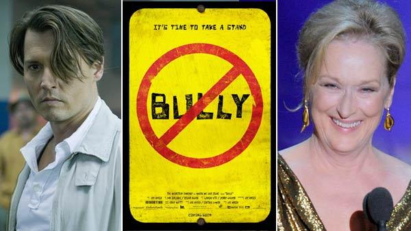 Johnny Depp appears in a still from the 2011 film, The Rum Diary. / A poster from the 2012 documentary Bully / Meryl Streep accepts the Oscar for best actress during the 84th Academy Awards on Sunday, Feb. 26, 2012, in Los Angeles. - Provided courtesy of FilmDistrict / Peter Mountain Johnny Depp appears in a still from the 2011 film, The Rum Diary. / A poster from the 2012 documentary Bully / Meryl Streep accepts the Oscar for best actress during the 84th Academy Awards on Sunday, Feb. 26, 2012, in Los Angeles. - Provided courtesy of FilmDistrict / Peter Mountain