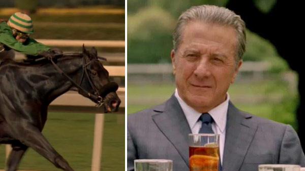 A horse and its rider appear in a scene from the HBO series Luck in 2011. / Dustin Hoffman appears in a scene from the HBO comedy Luck in 2011. - Provided courtesy of HBO A horse and its rider appear in a scene from the HBO series Luck in 2011. / Dustin Hoffman appears in a scene from the HBO comedy Luck in 2011. - Provided courtesy of HBO