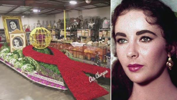 Elizabeth Taylors AHF Rose Parade Float. / Actress Elizabeth Taylor is shown in costume for her character in the 1957 film Raintree County. - Provided courtesy of AHF / AP Elizabeth Taylors AHF Rose Parade Float. / Actress Elizabeth Taylor is shown in costume for her character in the 1957 film Raintree County. - Provided courtesy of AHF / AP
