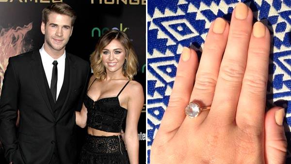 Miley Cyrus, left, and Liam Hemsworth arrive at the world premiere of The Hunger Games on Monday March 12, 2012 in Los Angeles. / Miley Cyrus hand appears in a photo posted on her official Twitter page on March 22, 2012. - Provided courtesy of AP / Matt Sayles / Twitter.com/MileyCyrus Miley Cyrus, left, and Liam Hemsworth arrive at the world premiere of The Hunger Games on Monday March 12, 2012 in Los Angeles. / Miley Cyrus hand appears in a photo posted on her official Twitter page on March 22, 2012. - Provided courtesy of AP / Matt Sayles / Twitter.com/MileyCyrus