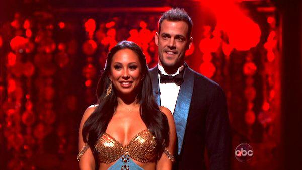 Telenovela star William Levy and his partner Cheryl Burke await possible elimination on 'Dancing With The Stars: The Result Show' on Tuesday, March 27, 2012. The pair received 25 out of 30 points from the judges for their quickstep on the March 26 episode