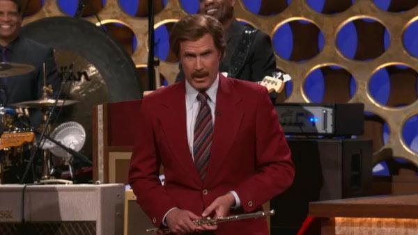 Will Ferrell appears as Ron Burgundy on the TBS talk show Conan on March 28, 2012. - Provided courtesy of TBS Will Ferrell appears as Ron Burgundy on the TBS talk show Conan on March 28, 2012. - Provided courtesy of TBS