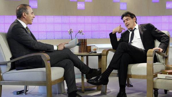 Charlie Sheen appears in a March 29, 2012 interview on The Today Show. - Provided courtesy of NBC Charlie Sheen appears in a March 29, 2012 interview on The Today Show. - Provided courtesy of NBC
