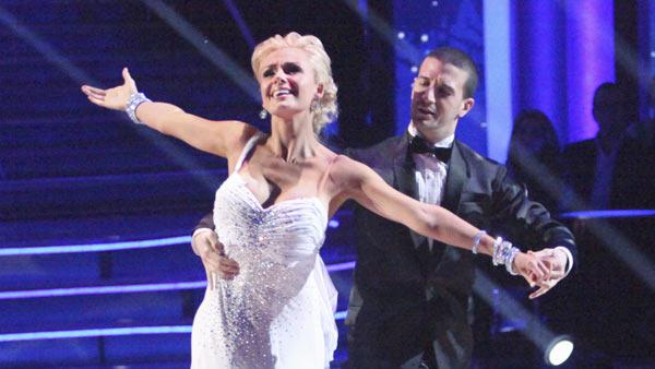 Classical singer Katherine Jenkins and her partner Mark Ballas received 29 out of 30 points from the judges for their Waltz on week three of Dancing With The Stars, which aired on April 2, 2012. - Provided courtesy of ABC