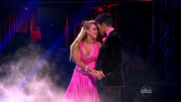 Disney Channel star Roshon Fegan and his partner Chelsie Hightower received 26 out of 30 points from the judges for their Viennese Waltz on week four of 'Dancing With The Stars,' which aired on April 9, 2012.