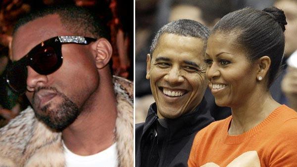 U.S. performer Kanye West attends Belgian designer Kris Van Assches collection for Dior in Paris, Saturday, Jan. 23, 2010. / President Barack Obama and First Lady Michelle Obama attend a NCAA basketball game in Towson, Md., Saturday, Nov. 26, 2011. - Provided courtesy of AP / Jacques Brinon / Patrick Semansky