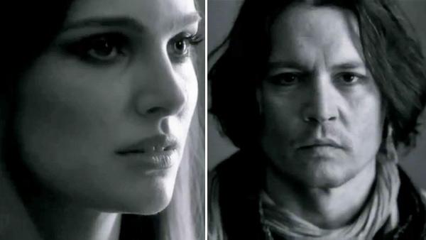 Johnny Depp and Natalie Portman appear in stills from Paul McCartney's 'My Valentine' music video.