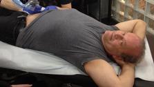Tattoo artist James Eastwood inks a tattoo on Kelsey Grammer at Insight Studios in Chicago, as seen in this Twitter photo posted on April 14, 2012 by fellow employee Wendell Frazier. - Provided courtesy of twitter.com/tattoowendell/status/191381767377264640/photo/1