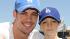 William Levy, a telenovela actor and Dancing With The Stars contestant, and his 6-year-old son Christopher appear at Dodger Stadium to cheer on the Los Angeles Dodgers on April 15, 2012. - Provided courtesy of Juan Ocampo / LA Dodgers