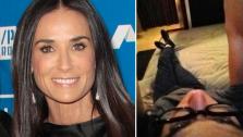 Demi Moore arrives at the Cinema for Peace benefit for the J/P Haitian Relief Organization in Beverly Hills, Calif., Saturday, Jan. 14, 2012. / Demi Moore appears in a photo posted on her official Twitter account on April 16, 2012. - Provided courtesy of AP/Jason Redmond / Twitter.com/mrskutcher