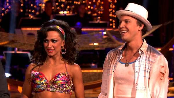 Singer Gavin DeGraw and his partner Karina Smirnoff received 19 out of 30 points from the judges for their Samba on week five of 'Dancing With The Stars,' which aired on April 16, 2012.