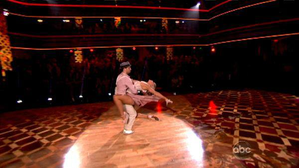 Classical singer Katherine Jenkins and her partner Mark Ballas received 29 out of 30 points from the judges for their Argentine Tango on week five of 'Dancing With The Stars,' which aired on April 16, 2012.