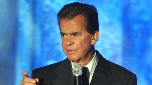 Dick Clark instructs the audience prior to the taping of the Family Television Awards on Wednesday, July 31, 2002, in Beverly Hills, California. - Provided courtesy of Krista Niles Dick Clark instructs the audience prior to the taping of the Family Television Awards on Wednesday, July 31, 2002, in Beverly Hills, California. - Provided courtesy of Krista Niles