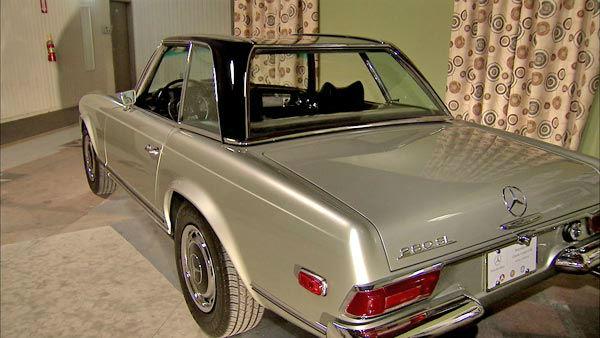 This 1969 280SL Roadster, photographed at a 2012 exhibit at the Warner Brothers Studios showcasing Mercedes-Benz automobiles featured in the movies.